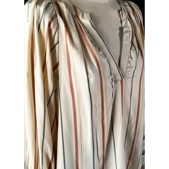 Anthropologie Maeve Striped Bubble Sleeve Blouse S - Picture 6 of 14
